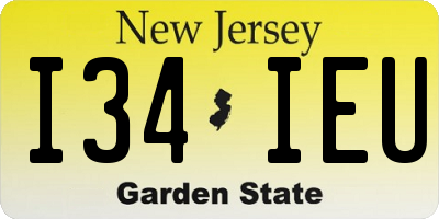 NJ license plate I34IEU