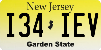 NJ license plate I34IEV