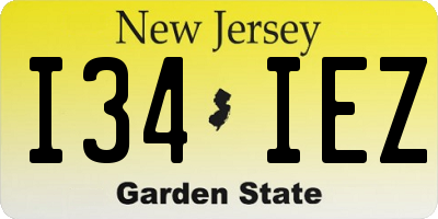 NJ license plate I34IEZ