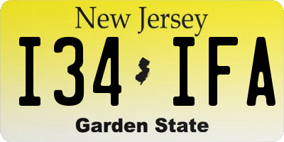 NJ license plate I34IFA