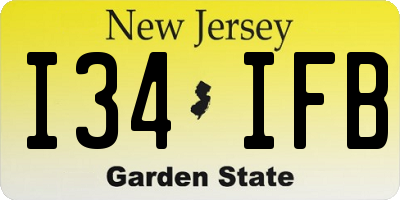 NJ license plate I34IFB