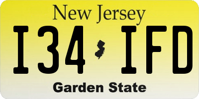 NJ license plate I34IFD