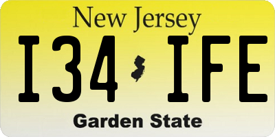 NJ license plate I34IFE