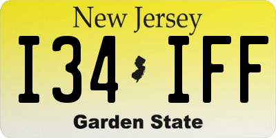 NJ license plate I34IFF