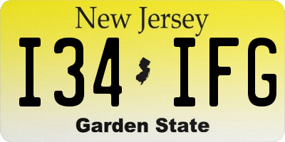 NJ license plate I34IFG