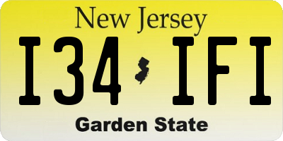 NJ license plate I34IFI