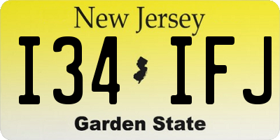 NJ license plate I34IFJ