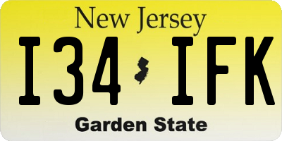 NJ license plate I34IFK