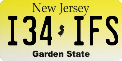 NJ license plate I34IFS