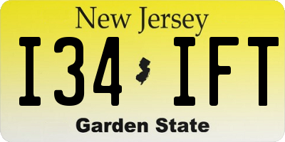 NJ license plate I34IFT