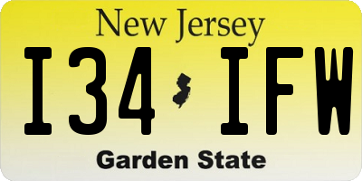 NJ license plate I34IFW
