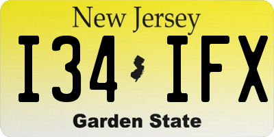 NJ license plate I34IFX