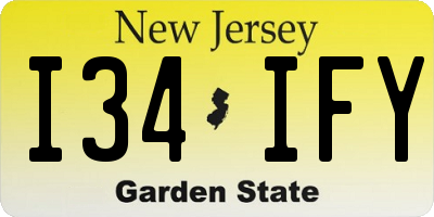 NJ license plate I34IFY