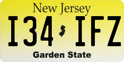 NJ license plate I34IFZ