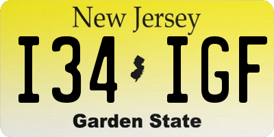 NJ license plate I34IGF