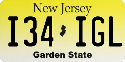 NJ license plate I34IGL