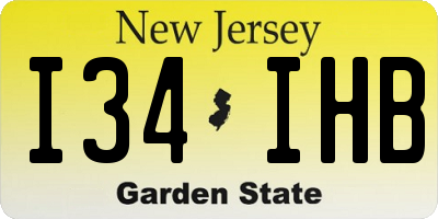 NJ license plate I34IHB
