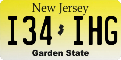 NJ license plate I34IHG