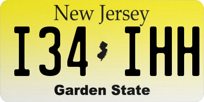 NJ license plate I34IHH