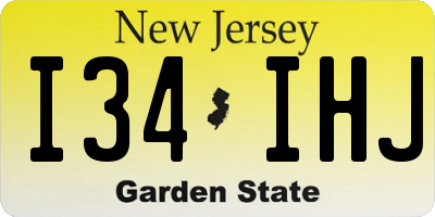 NJ license plate I34IHJ