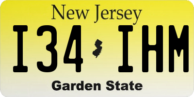 NJ license plate I34IHM