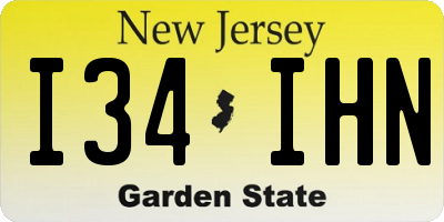 NJ license plate I34IHN