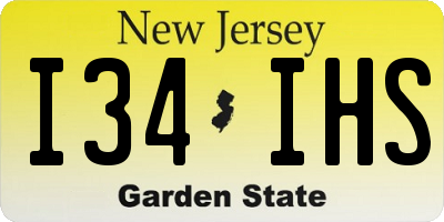 NJ license plate I34IHS