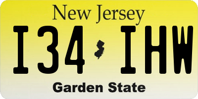 NJ license plate I34IHW