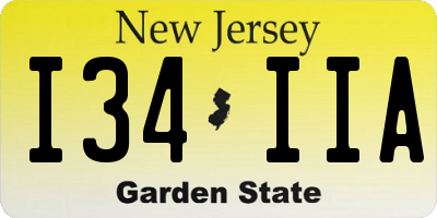 NJ license plate I34IIA