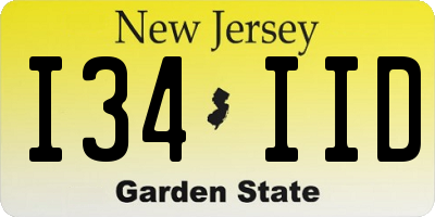 NJ license plate I34IID