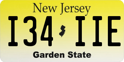 NJ license plate I34IIE