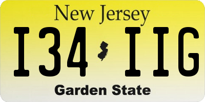 NJ license plate I34IIG