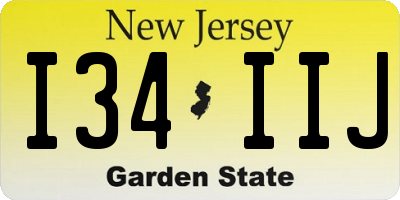NJ license plate I34IIJ
