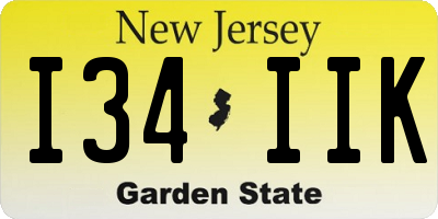 NJ license plate I34IIK