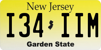 NJ license plate I34IIM