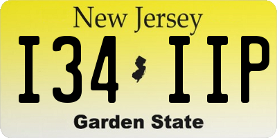 NJ license plate I34IIP