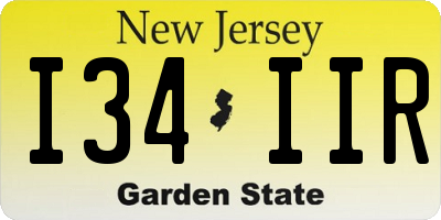 NJ license plate I34IIR