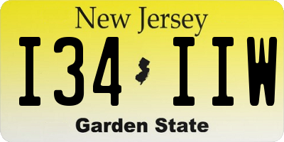 NJ license plate I34IIW