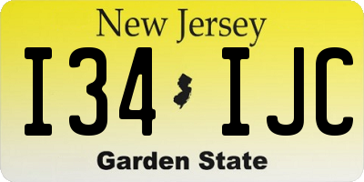 NJ license plate I34IJC