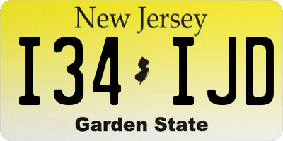 NJ license plate I34IJD