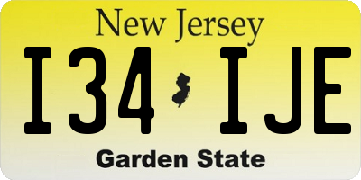 NJ license plate I34IJE