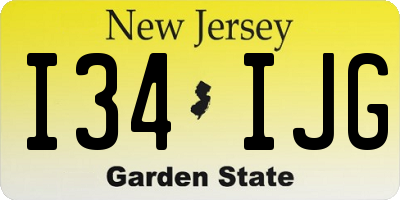 NJ license plate I34IJG