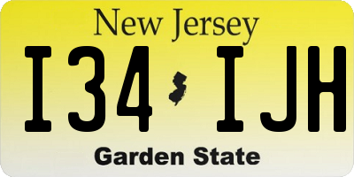 NJ license plate I34IJH