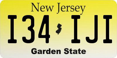 NJ license plate I34IJI
