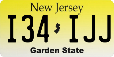 NJ license plate I34IJJ