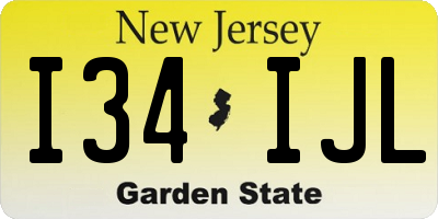 NJ license plate I34IJL