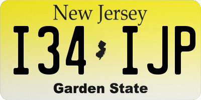 NJ license plate I34IJP