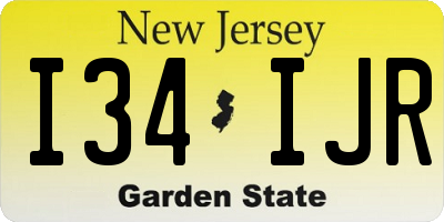 NJ license plate I34IJR