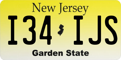 NJ license plate I34IJS