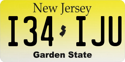 NJ license plate I34IJU